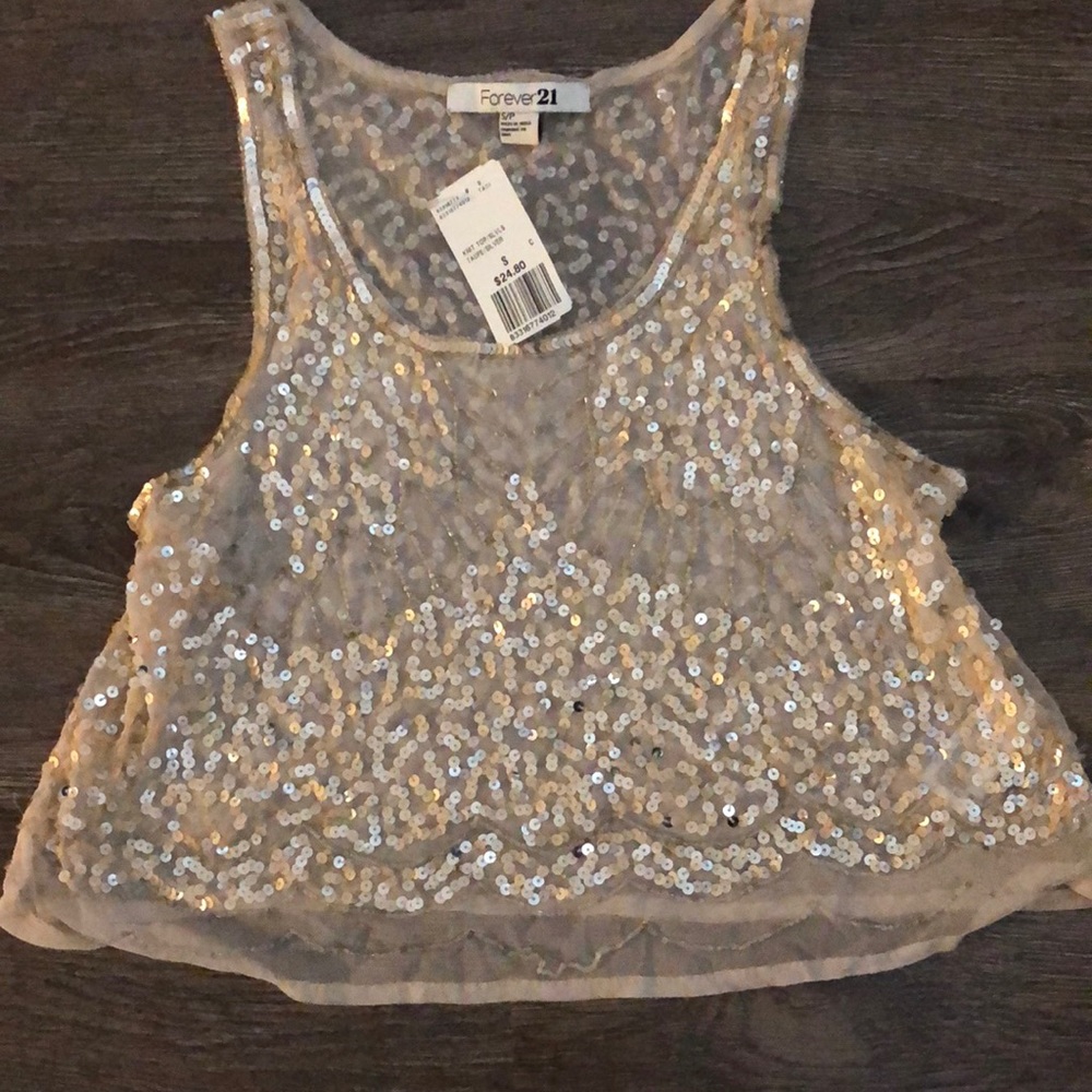 Sheer sequin top